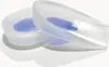 Two clear silicone heel cups with a blue gel insert are shown on a white background. Produktbild-Vorschau
