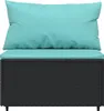 vidaXL Garten-Mittelsofas mit Kissen 2 Stk. Schwarz Poly Produktbild-Vorschau 4