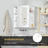 HOMCOM Armadietto a specchio, scaffale da bagno, mobile da Anteprima dell’immagine prodotto 6
