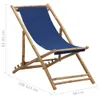 vidaXL Chaise longue bambou et toile bleu marine Voir les images du produit 16