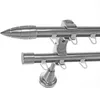Innenlauf Edelstahl Look Gardinenstange 20mm Wandträger Produktbild-Vorschau 1