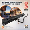 A product image showing a black infrared heater with mounting brackets and promotional text and icons. Produktbild-Vorschau