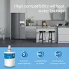 A kitchen scene with a refrigerator and a water filter in the foreground, along with promotional icons and text. Anteprima dell’immagine prodotto