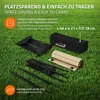 Camping equipment laid out on grass. Podgląd zdjęcia produktu