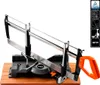 A miter saw is shown on a wooden base against a white background. There are informational icons on the right side of the image. Náhľad obrázku produktu