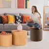 Moderner Hocker Top 45, braun, aus Stoff, 45x45x49 cm, bis Produktbild-Vorschau 3