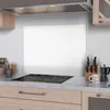 DEQORI Küchenrückwand Glas 80x60 cm 'Weiß' Spritzschutz Bad Produktbild-Vorschau 2