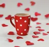 Joli set de 4 tasses à café en céramique 250 ml, uni à pois Voir les images du produit 3