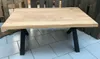 Couchtisch Baumkante Wildeiche Massiv geölt 110x70cm Metall Produktbild-Vorschau 3