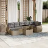 vidaXL 8-tlg. Garten-Sofagarnitur mit Kissen Beige Poly Produktbild-Vorschau 2