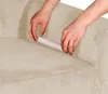 Sofabezug 4 Sitzer 235-300cm - Hellbeige - Samt - Stretch Produktbild-Vorschau 6