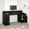 vidaXL Bureau Chêne noir 160 x 55 x 91 cm Bois composite Voir les images du produit 4