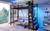 Sweiko lit mezzanine, 90 x 200cm, cadre en fer , Avec barre Voir les images du produit 19