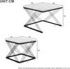 Sweiko Ensemble élégant de 2 tables basses, tables carrées Voir les images du produit 7