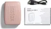 A pink Instax mini Link 3 smartphone printer, a USB cable, and an instruction manual are laid out on a white background. Anteprima dell’immagine prodotto