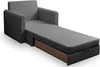 A dark gray sofa bed is shown partially extended on a white background. Produktbild-Vorschau