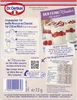 The back of a Dr. Oetker Mousse au Chocolat blanc product package, showing preparation instructions, ingredients, and nutritional information. Produktbild-Vorschau