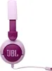 A close-up studio shot of a pair of purple and pink JBL headphones. Produktbild-Vorschau