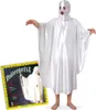 Poltergeist Kostüm Umhang mit Haube Weiß Halloween Fasching Produktbild-Vorschau 2