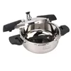 A stainless steel pressure cooker with its lid open, shown from a slightly elevated front-left angle against a white background. Anteprima dell’immagine prodotto