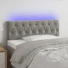 vidaXL LED čelo postele Light Grey 90x7x78/88 cm Velvet Náhľad obrázku produktu 2