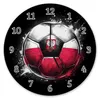 Fußball Polen Flagge Wanduhr aus Alu Produktbild-Vorschau 1