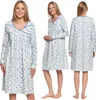Charmante Floral Nachthemd Damen Lange Ärmel Pyjamas Moraj Produktbild-Vorschau 1