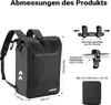 Wiltec Gepäckträgertasche schwarz, Fahrradtasche Rucksack Produktbild-Vorschau 3