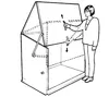 A person is shown interacting with a storage box, demonstrating how to open and close it. Náhľad obrázku produktu