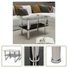 The Living Store Table basse en verre 2 niveaux Voir les images du produit 1