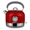 A red electric kettle with a thermometer on a white background. Voir les images du produit
