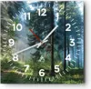 Wanduhr - Quadrat - Glasuhr - Wald Dämmerung die Sonne - Produktbild-Vorschau 1