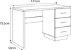 A line drawing of a desk with dimensions indicated. Produktbild-Vorschau