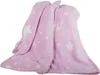 A pink blanket with white stars is folded and displayed against a white background. Náhled obrázku produktu