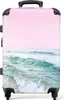 NoBoringSuitcases.com® Großer Koffer - Meer - Wellen - Rosa Produktbild-Vorschau 1
