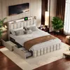 Polsterbett 140x200cm mit USB und Steckdosen, Jugendbett Produktbild-Vorschau 1