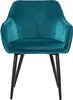 A single teal armchair with black legs, shown from the front against a white background. Produktbild-Vorschau