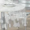 Obrus okrągły transparentny FEUILLE WHITE, Ø 140 cm, motyw Podgląd zdjęcia produktu 4