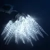 A string of white LED icicle lights. Náhled obrázku produktu