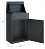Innenansicht der SoBuy Paketbox OGS65-DG mit geöffneter Tür und Maßen 38,5" Höhe Vista previa de la imagen del producto