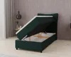 Boxspringbett, 90cm x 200cm, Grau, mit Bettkasten, Matratze Produktbild-Vorschau 5
