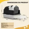 A diagram showing the dimensions of a cat litter box with a step. Anteprima dell’immagine prodotto