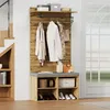 MODFU Garderobenset in Holzoptik mit Schuhbank, Produktbild-Vorschau 3
