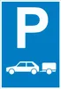 PKW mit Anhänger Parkplatz Schild Gespannparkplatz A5 Produktbild-Vorschau 1