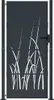 A dark gray metal garden gate with a white grass design cut out. Produktbild-Vorschau