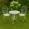 Bistroset aus Metall 3-teilig Weiß Klapptisch Ø 60 cm 2 Produktbild-Vorschau 1