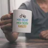 Man erlebt mich selten radlos Kaffeebecher mit Mountainbike Produktbild-Vorschau 2