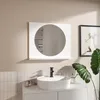 A modern bathroom vanity with a white sink and a white framed mirror above it. Podgląd zdjęcia produktu