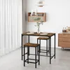 A dining set with a table and two stools in a room with white curtains and a wooden cabinet. Náhled obrázku produktu