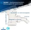 A diagram of a plumbing fitting with measurements and labels. Produktbild-Vorschau